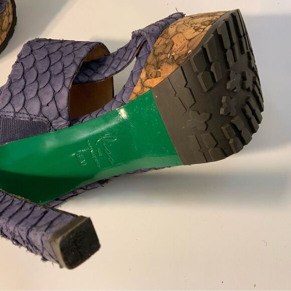 Lisa for Donald Pliner Purple Faux Snakeskin Platform Sandal Heels 6.5M - Picture 7 of 10